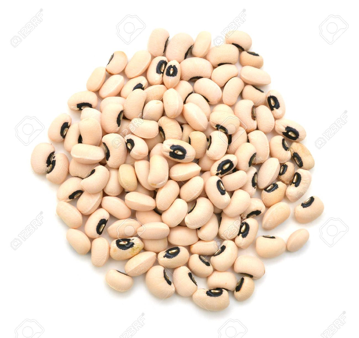 Black-eyed Beans on white background.