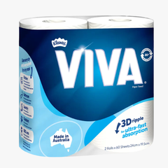 Paper Towel Twin Pack White 60 Sheets 2 Pack - Viva
