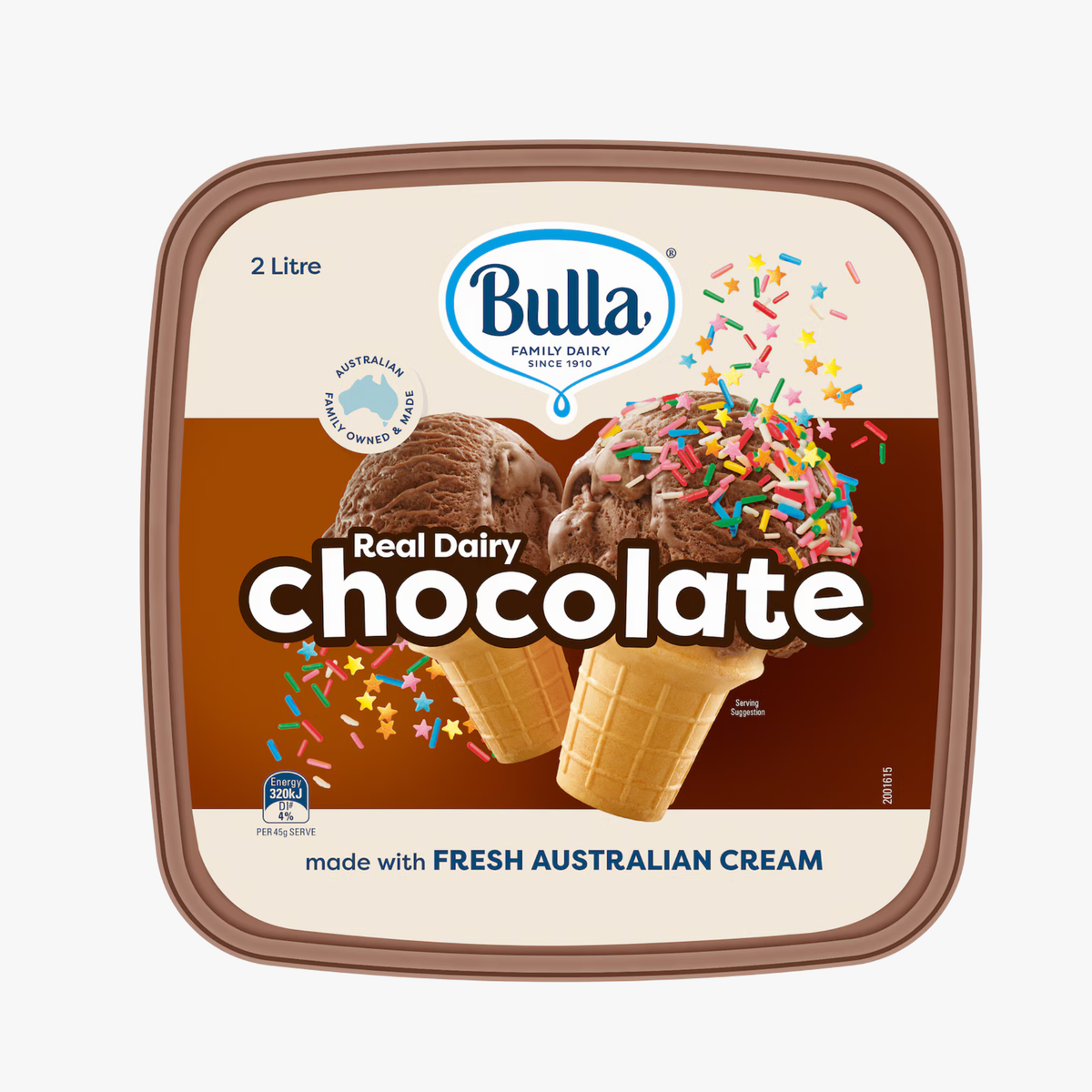 Real Dairy Chocolate Ice Cream 2l - Bulla