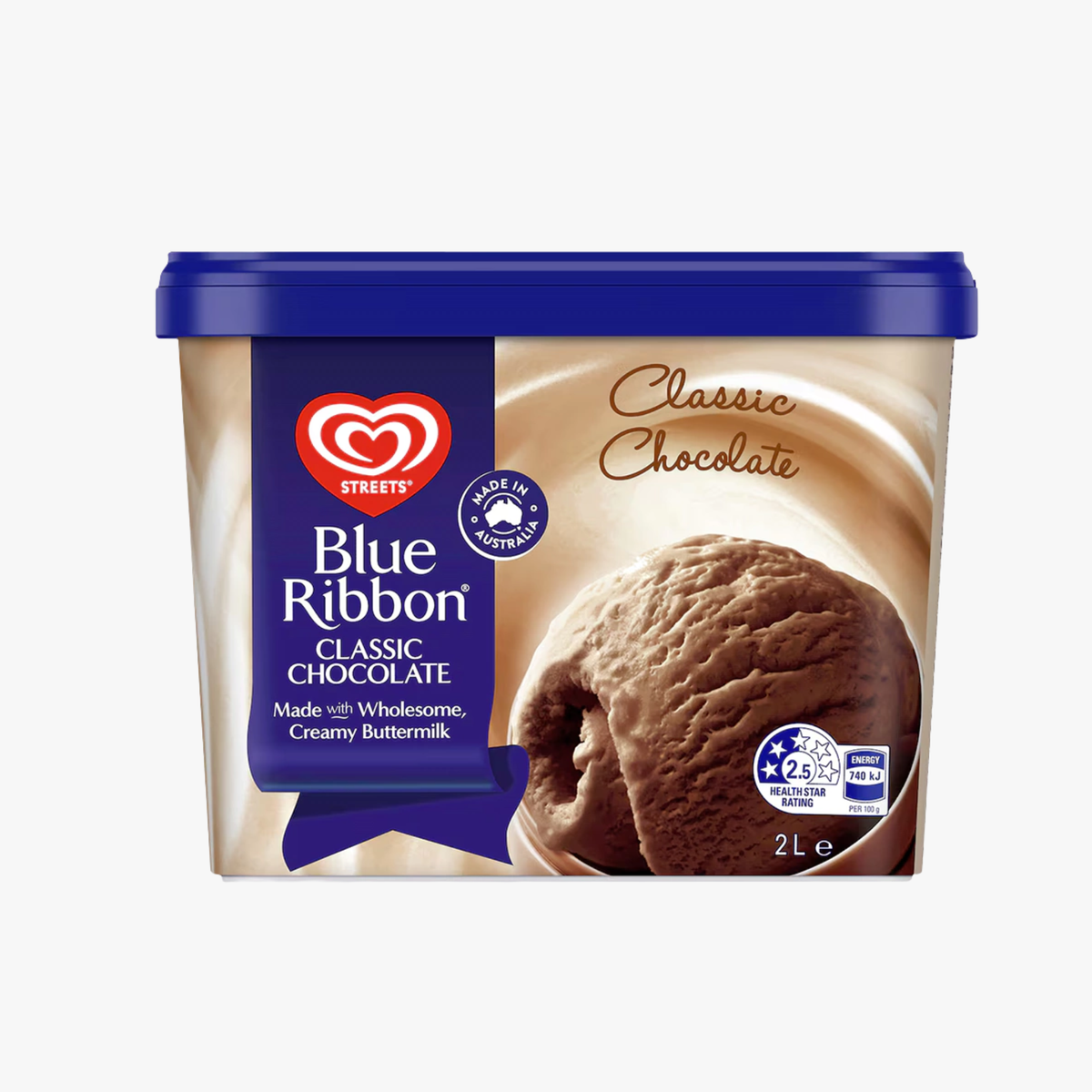 Classic Chocolate Ice Cream 2l - Blue Ribbon