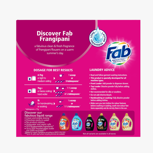 Laundry Powder Frangipani Top & Front 1kg - FAB