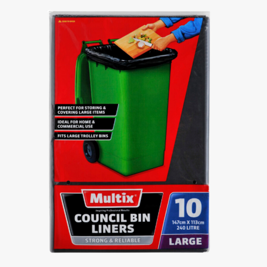 Large Garbage Trolley Bin Liners Bags 10 pack - Multix