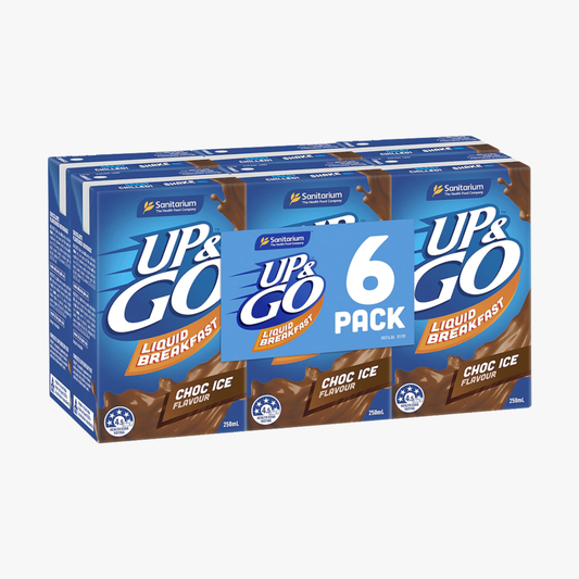 Up&Go Liquid Breakfast Choc Ice (250Mlx6) 250ml - Sanitarium
