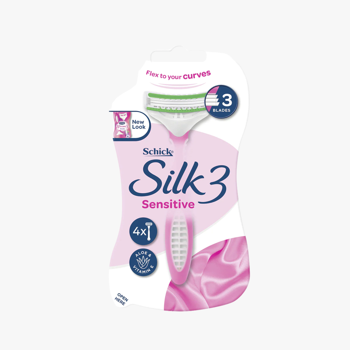 Silk 3 Women Sensitive 4 Disposable Razors 4 Pack - Schick
