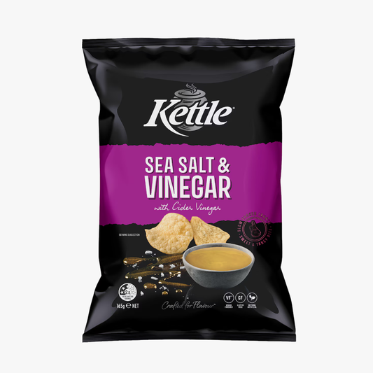 Sea Salt & Vinegar Potato Chips 165g - Kettle