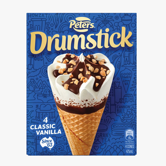 Drumstick Classic Vanilla Cones (4 Pack) 475ml - Peter
