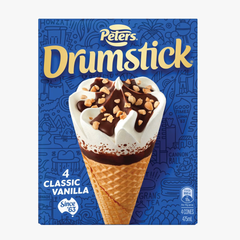 Drumstick Classic Vanilla Cones (4 Pack) 475ml - Peter