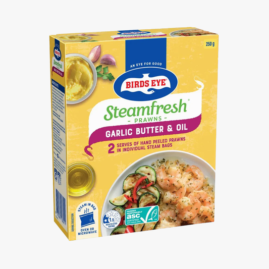 Steam Fresh Prawn Garlic Butter And Oil 250g - Birds Eye