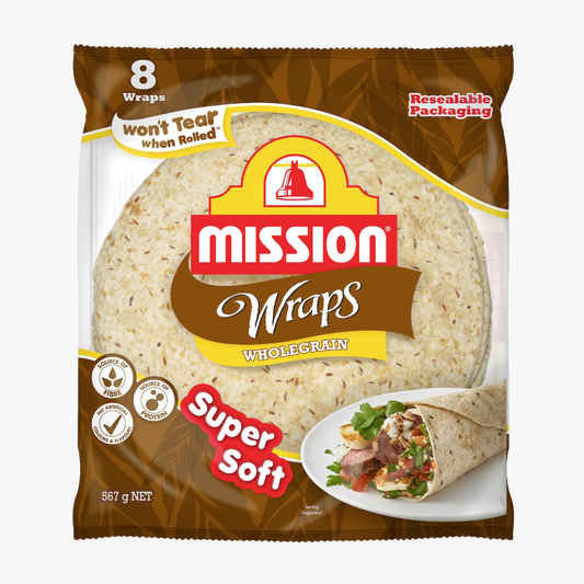 Wholegrain Wraps 8 Pack 567g - Mission