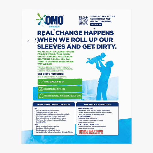 Laundry Powder Sensitive Front & Top 2kg - OMO