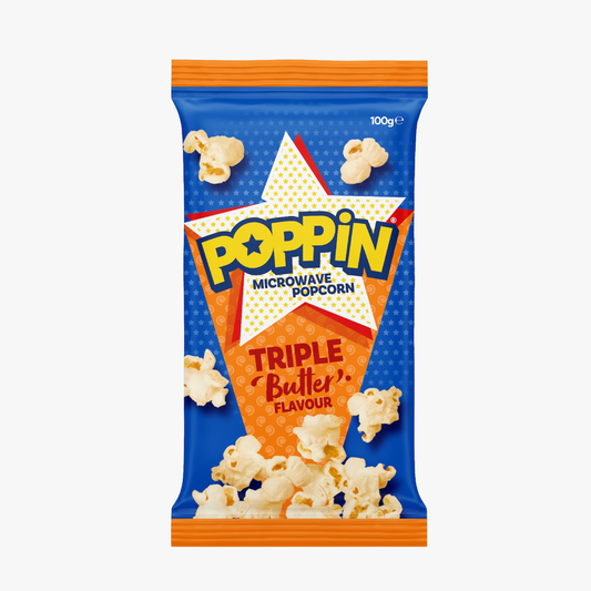 Microwave Popcorn Triple Butter 100g - Poppin
