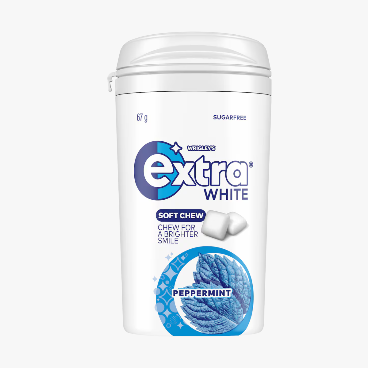 White Soft Chew Peppermint Sugar Free Chewing Gum 67g - Extra