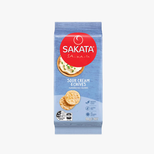 Rice Crackers Sour Cream and Chive 90g - Sakata