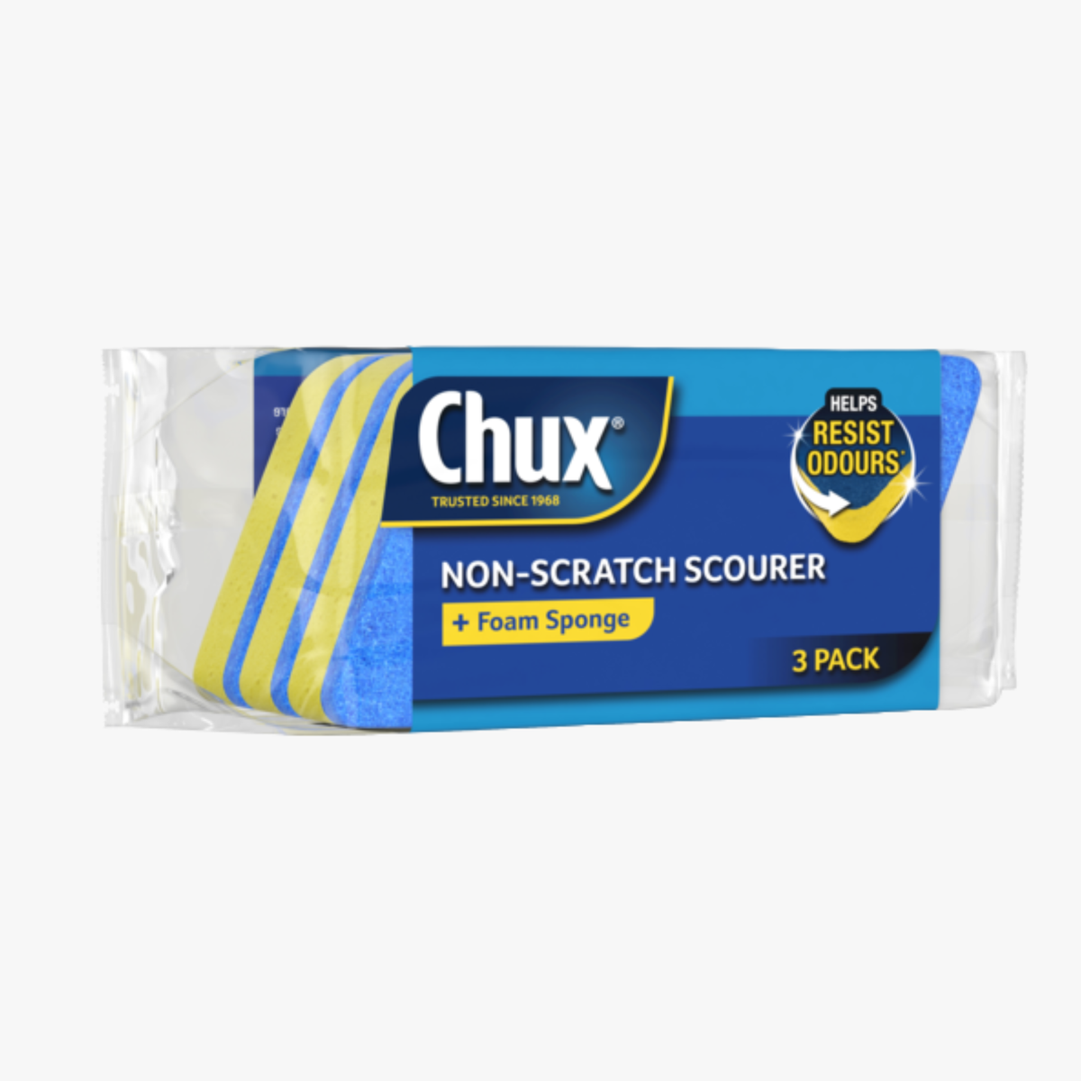 Non-scratch Scourer + Foam Sponge 3 pack - Chux