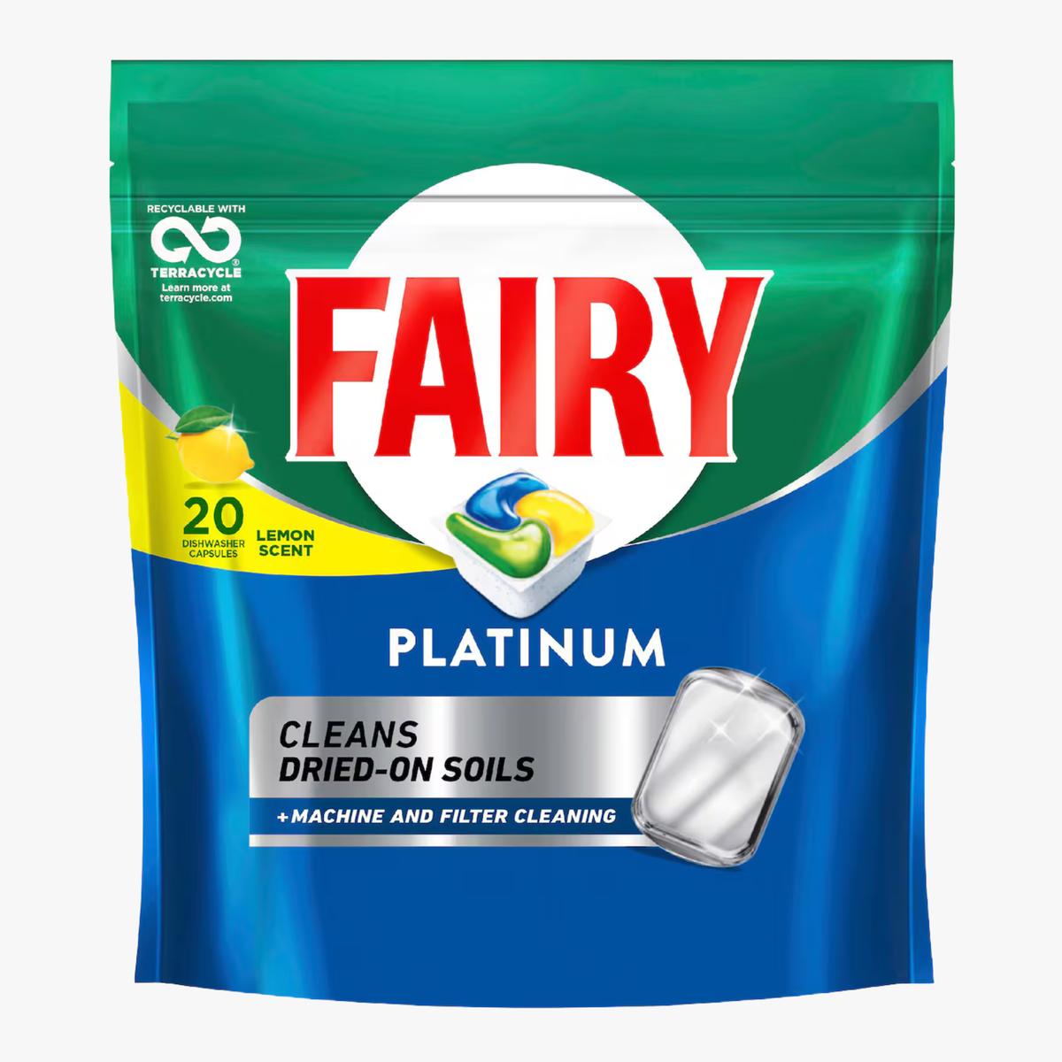 Platinum Lemon Dishwashing Tablets 20 Pack - Fairy