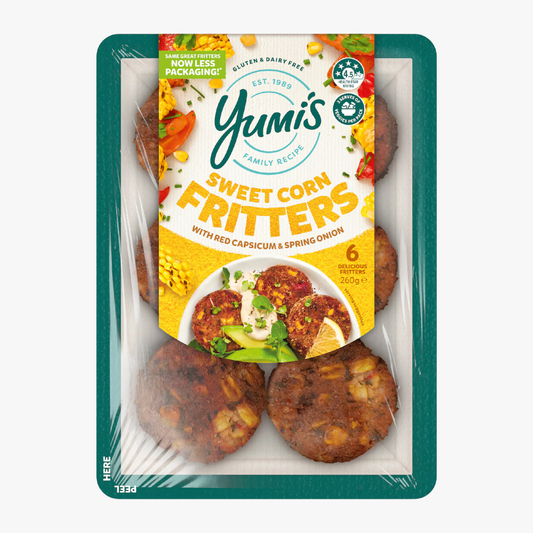 Sweet Corn Fritters 6 Pack 260g - Yumi's