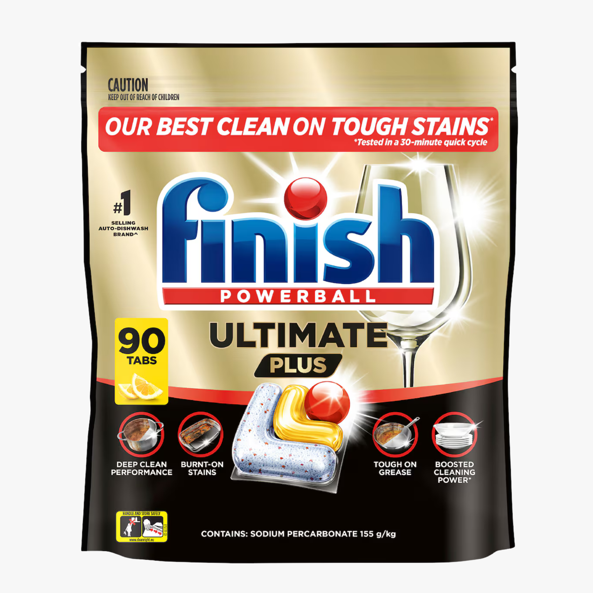 Ultimate Plus Dishwashing Tablets Lemon 90 Pack - Finish