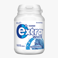 White Peppermint Sugar Free Chewing Gum Bottle 64g - Extra