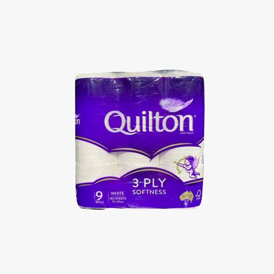 3 Ply Toilet Tissue 180 Sheets 9 Pack - Quilton
