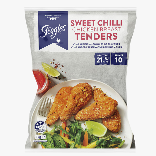 Sweet Chilli Chicken Breast Tenders 1kg - Steggles