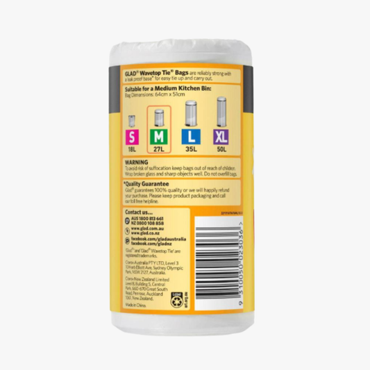 Kitchen Tidy Bag Wavetop Medium 40 pack - Glad
