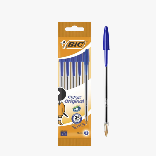 Cristal Original Ballpoint Pens Blue 5 Pack - Bic