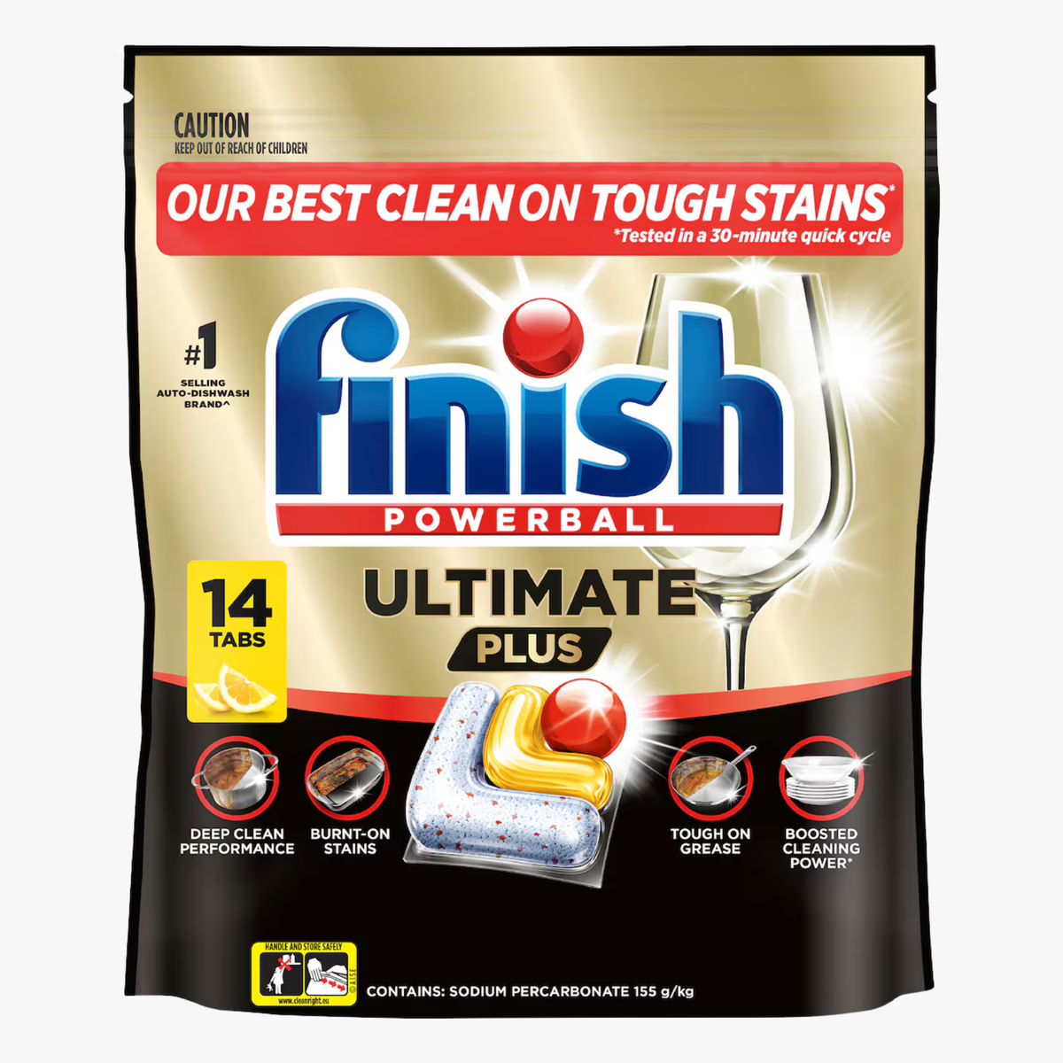 Ultimate Plus Dishwashing Tablets Lemon 14 Pack - Finish