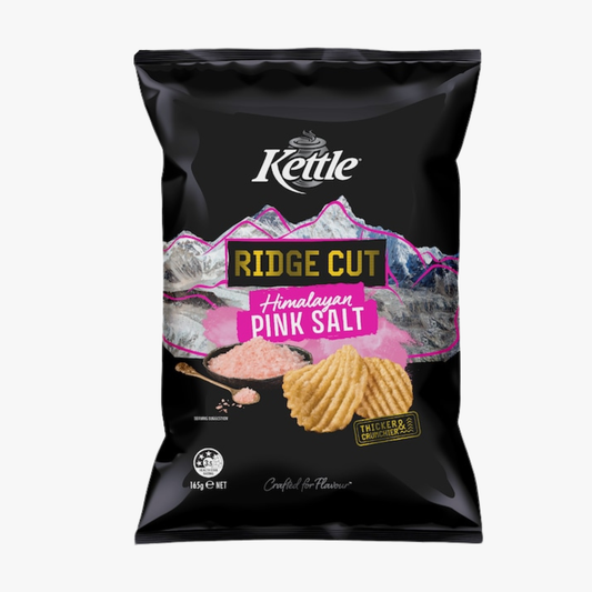 Ridge Cut Potato Chips Himalayan Salts 165g - Kettle