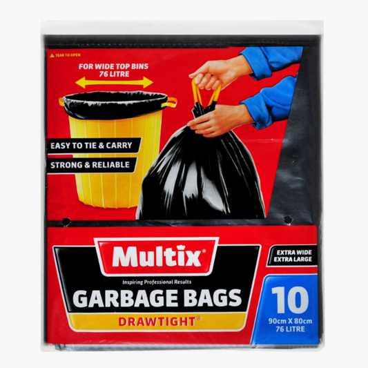 Extra Large Extra Wide Garbage Bags 90cm x 80cm (76l) (10 pack) - Multix