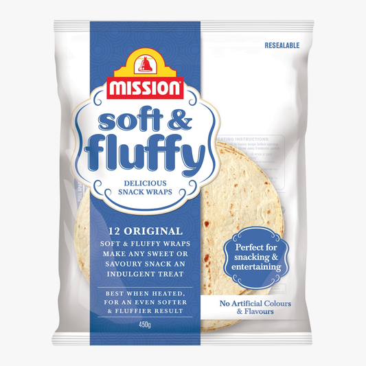 Soft & Fluffy Wrap 12 Pack 450g - Mission