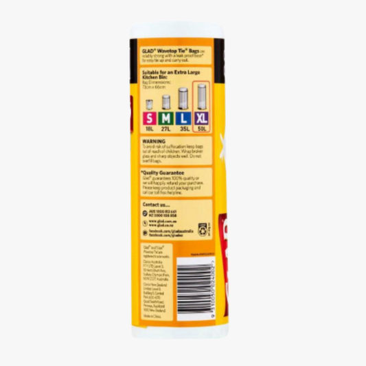 Kitchen Tidy Bag Wavetop Extra Large 20 pack - Glad