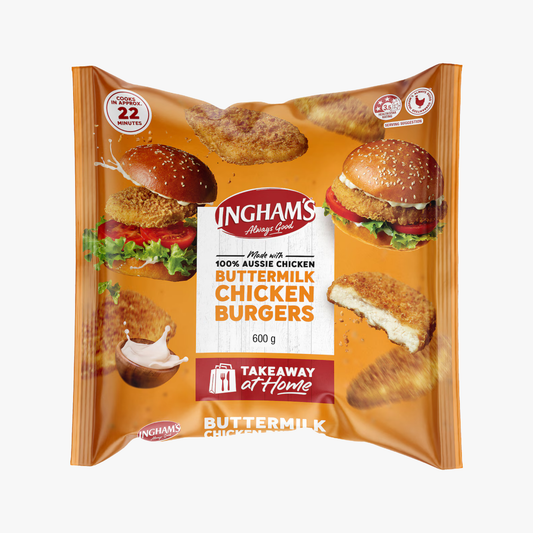 Buttermilk Chicken Burgers Original 600g - Ingham