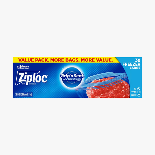 Resealable Freezer Large Storage Bags 38 Pack - Ziploc