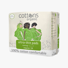 Ultra Thin Regular Sanitary Pads 14 Pack - Cottons Organic